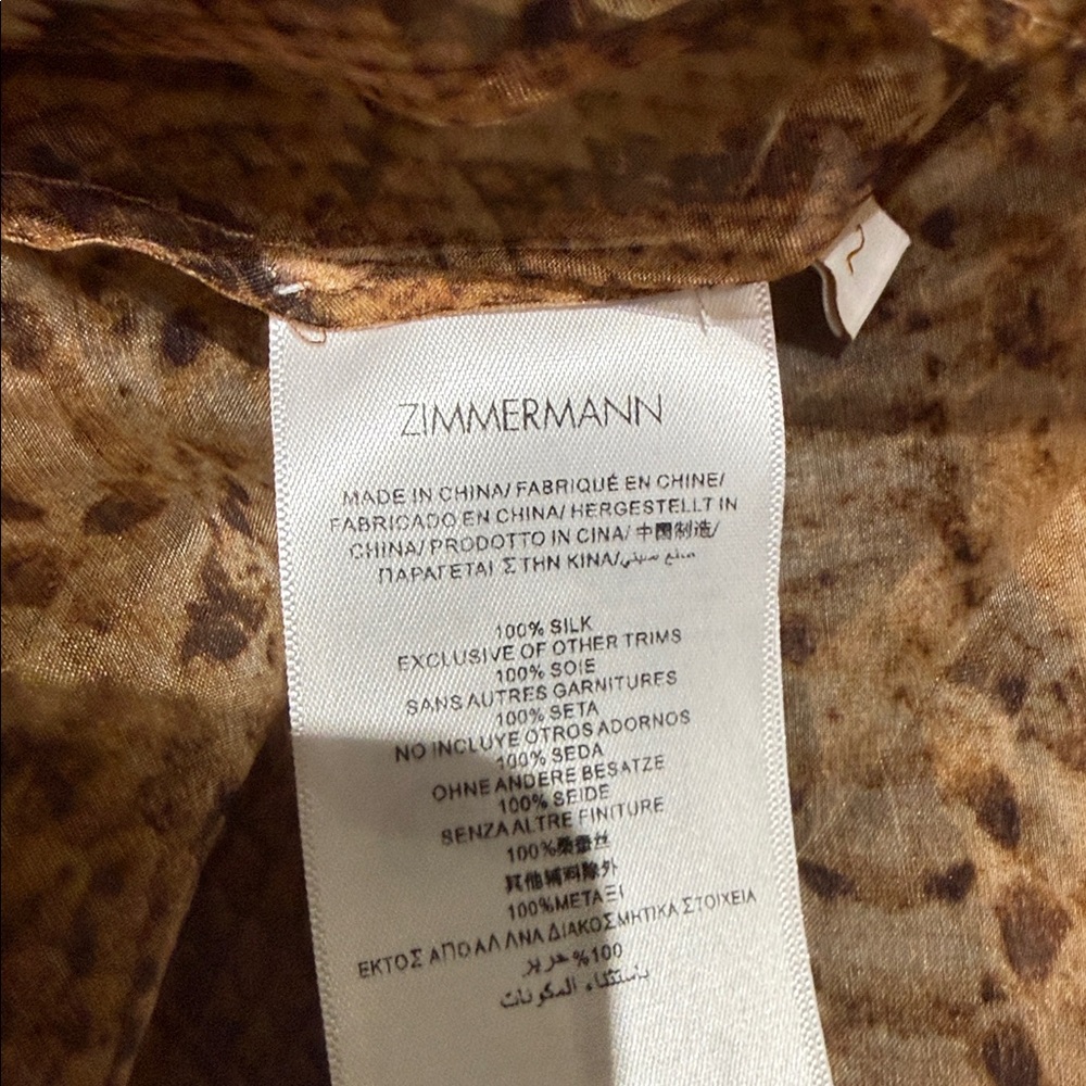 Zimmermann Brown Snake Print Top - Picture 5 of 7
